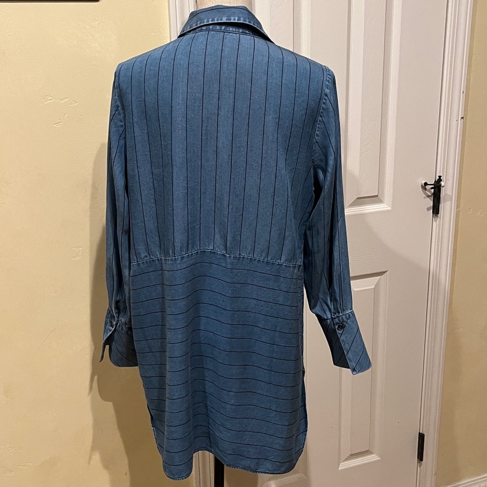 Soft Surroundings Denim Blue Button Down Shirt - Picture 4 of 5